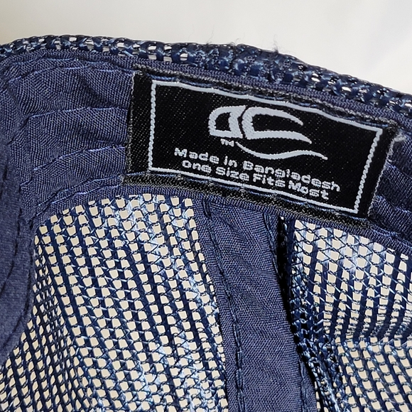 Vintage Mercer Transportation Trucker Hat Cap Blue Snap Back One Size Navy White - Picture 4 of 4